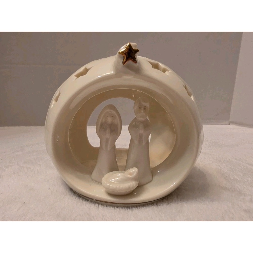 Nativity Scene Tealight Candle Figurine Holy Family By‎ Russ Berrie Co.